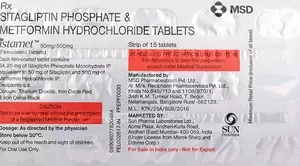 Istamet 50mg/500mg Tablet 15 Tablet(s) in Strip
